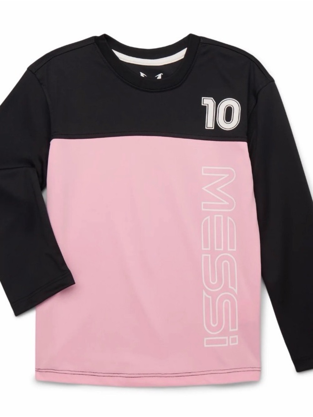 MESSI Boys' Long Sleeve Jersey Top - Black & Pink